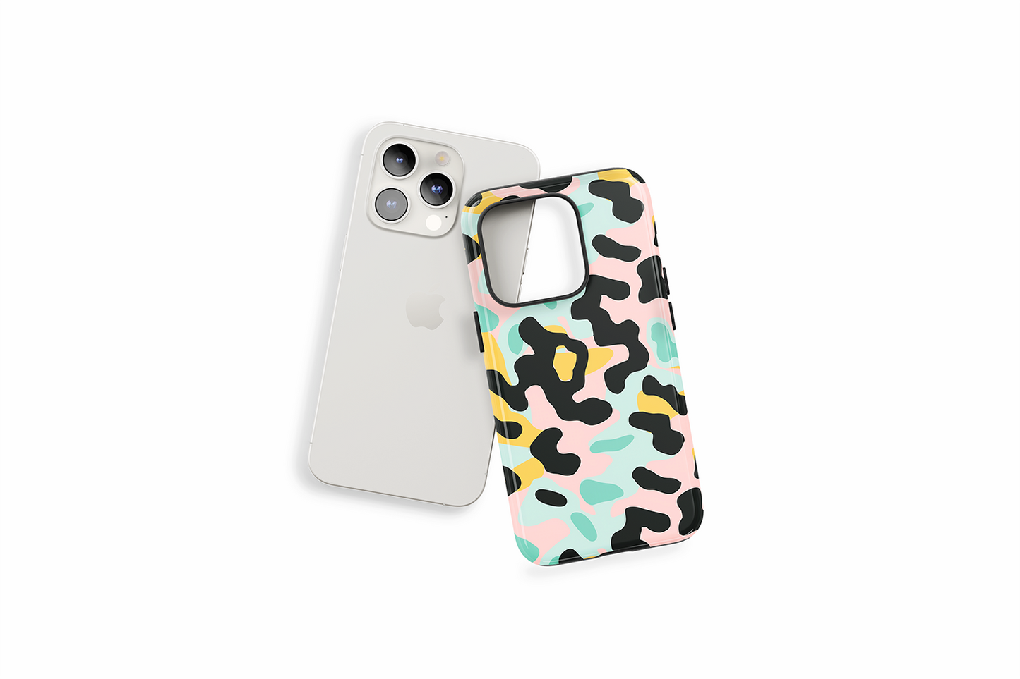 An example of our Magsafe compatible phone case with our 80s Camo Cool design