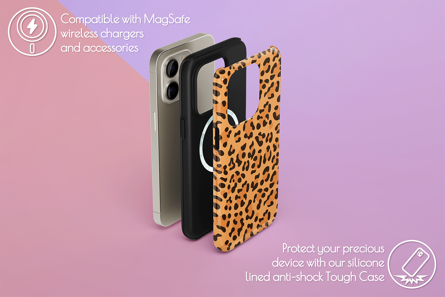 An example of our Magsafe compatible phone case with our Big Cat design