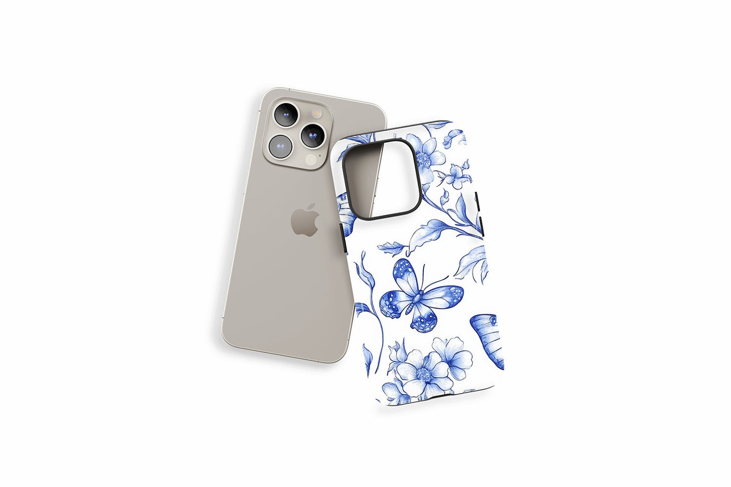 An example of our Magsafe compatible phone case with our Blue Butterfly design
