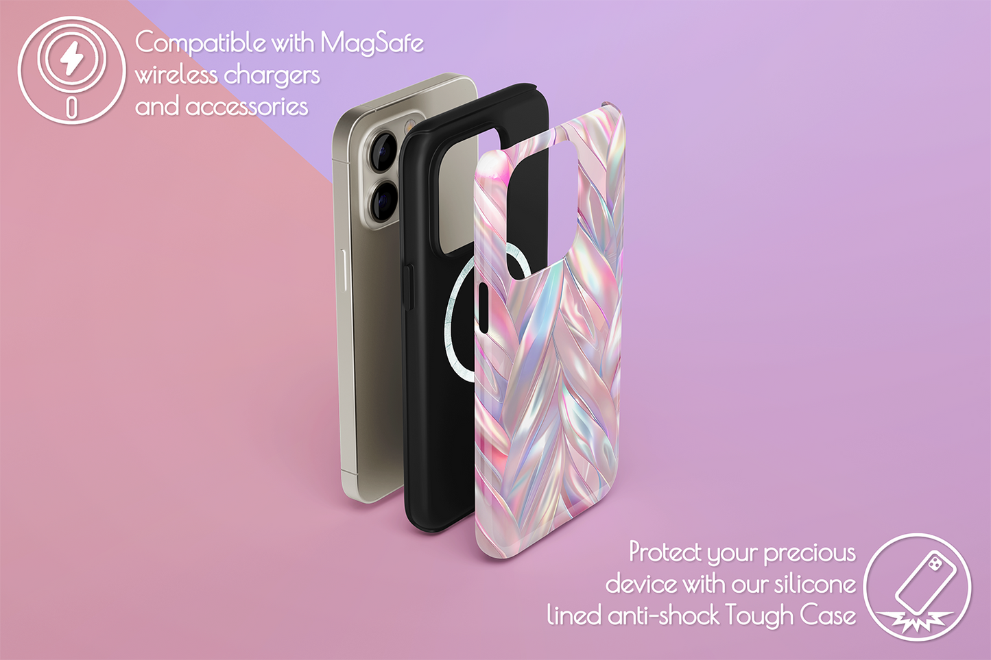 An example of our Magsafe compatible phone case with our Candy Dream design