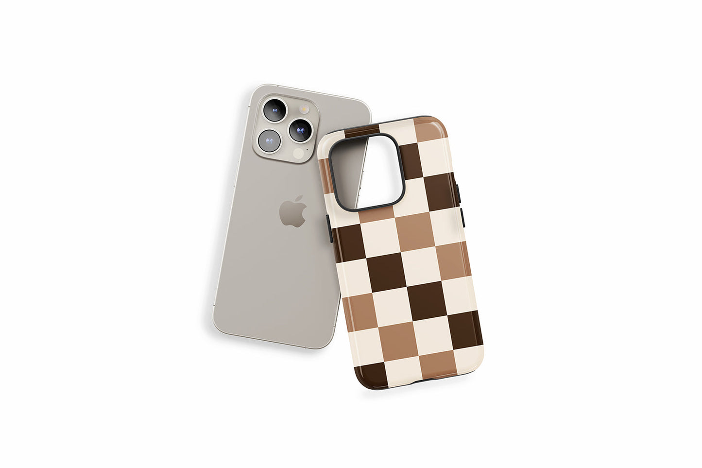 An example of our Magsafe compatible phone case with our Chocolate Check design