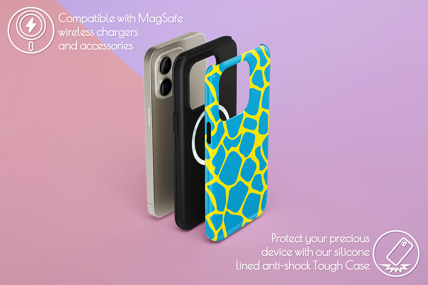An example of our Magsafe compatible phone case with our Cow Lick design