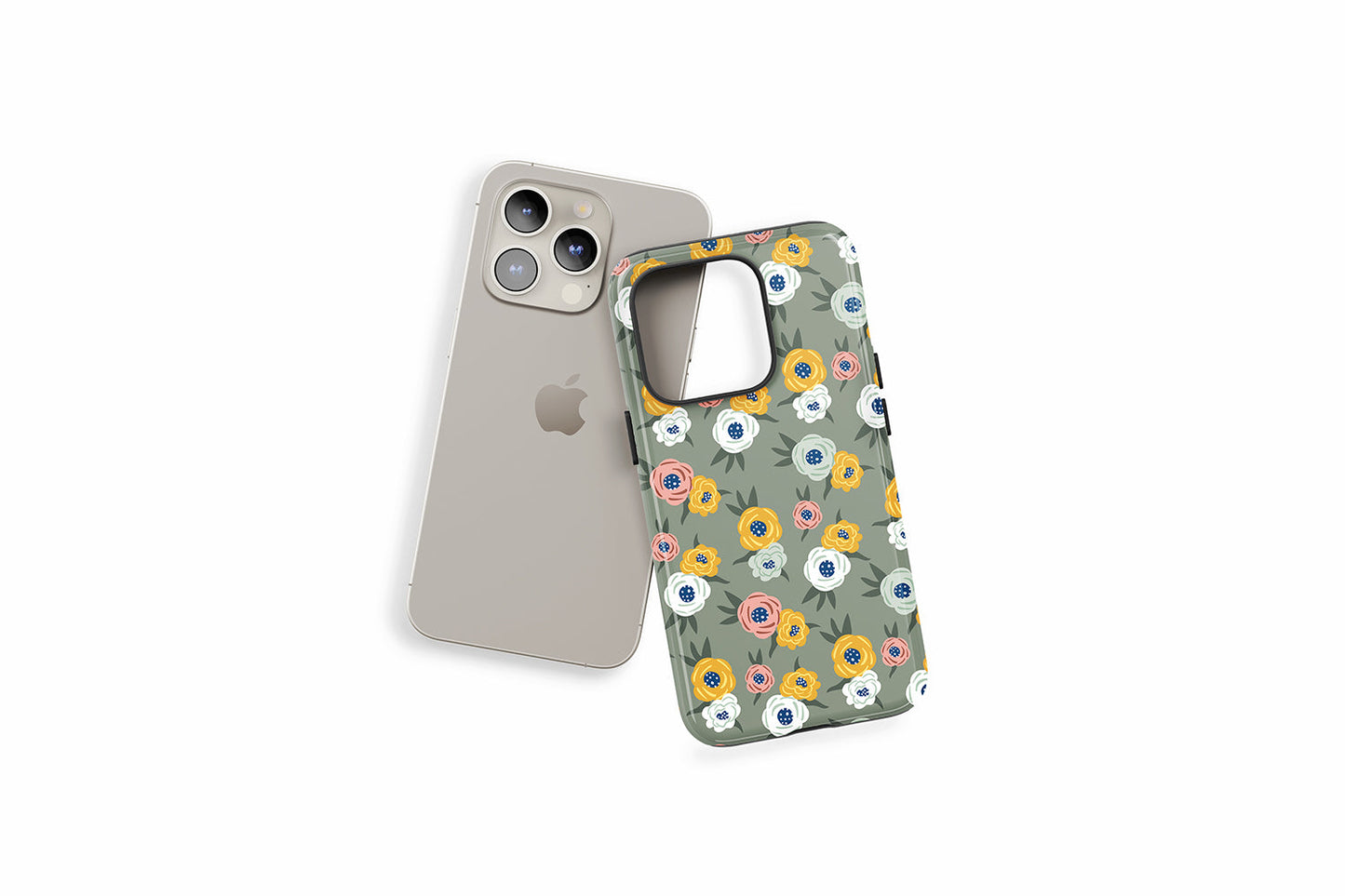 An example of our Magsafe compatible phone case with our Green Floral design
