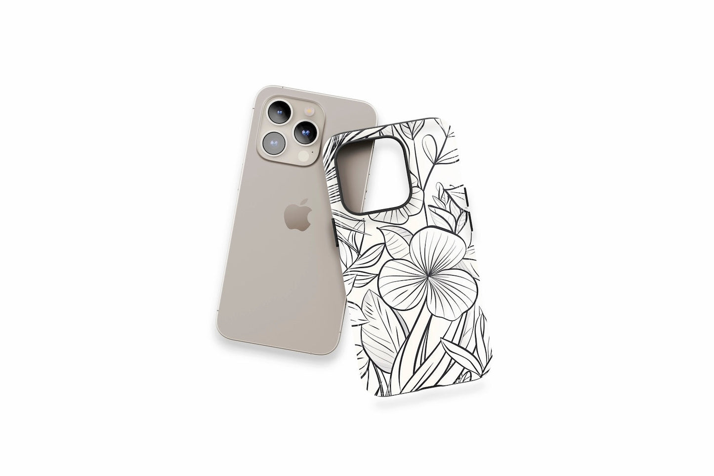 An example of our Magsafe compatible phone case with our Floral Sketch design