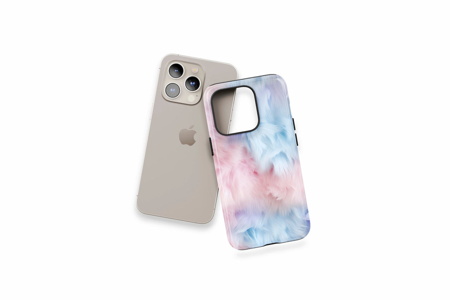 An example of our Magsafe compatible phone case with our Pastel Floof design