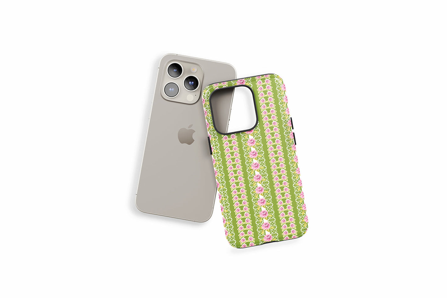 An example of our Magsafe compatible phone case with our Rose Stripe design