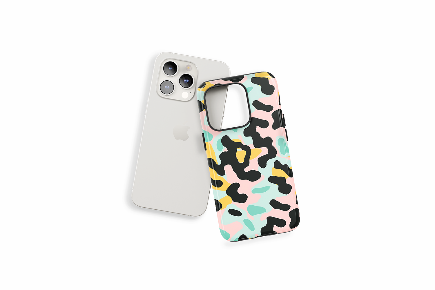 An example of our Magsafe compatible phone case with our 80s Camo Cool design