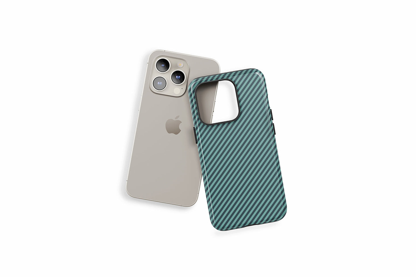 An example of our Magsafe compatible phone case with our Green Stripe design