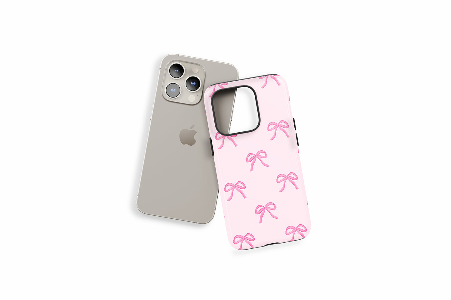 An example of our Magsafe compatible phone case with our Pink Bows design