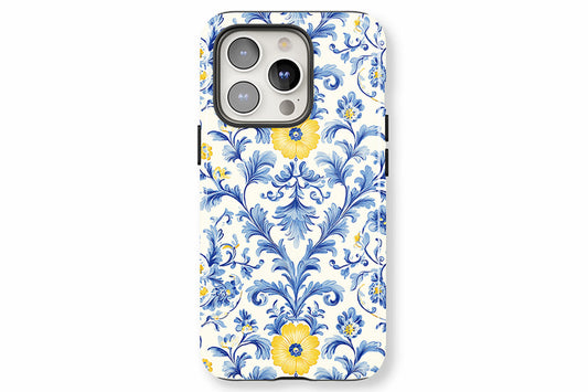 Blue And Yellow Floral phone case