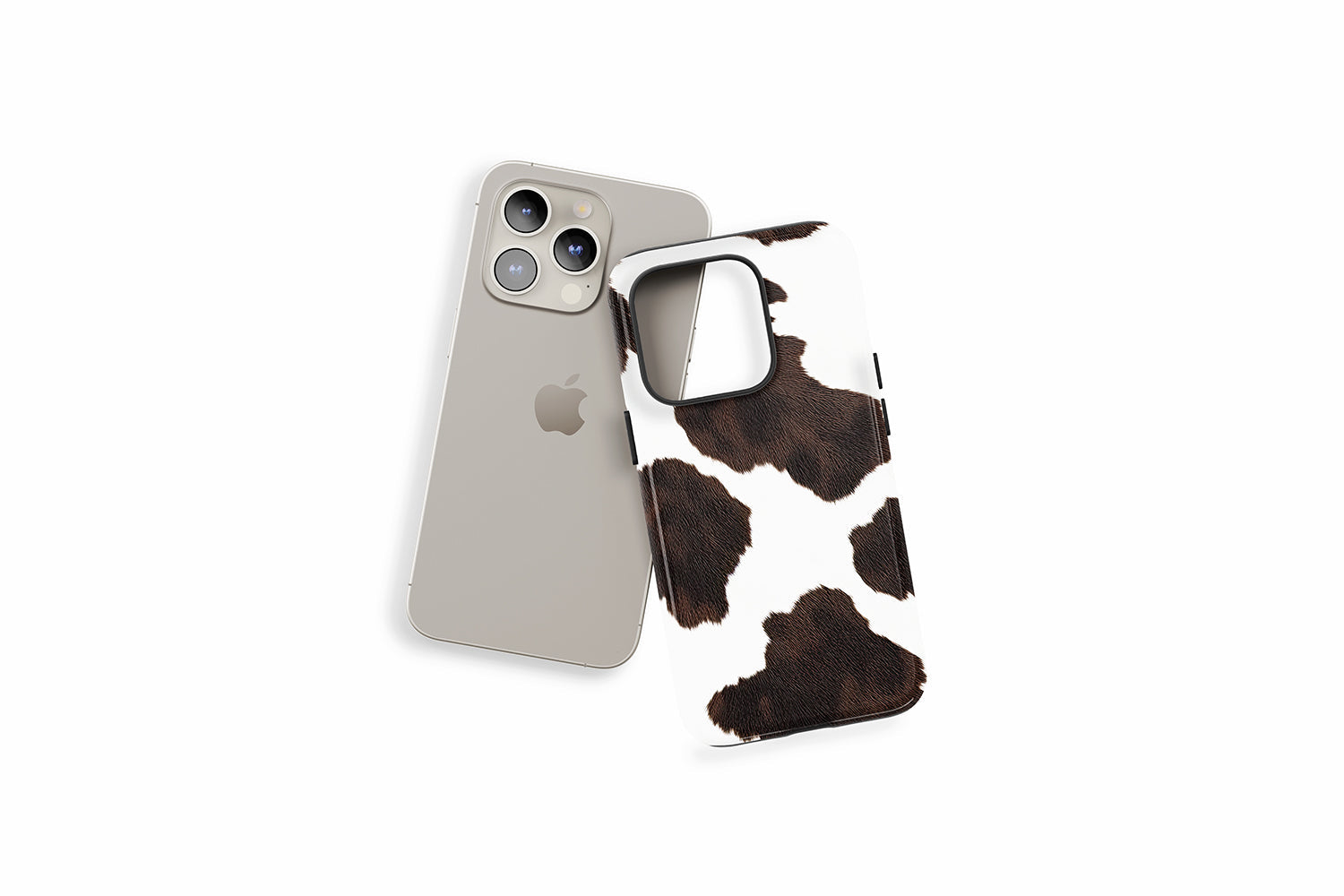 An example of our Magsafe compatible phone case with our Cow Hide design