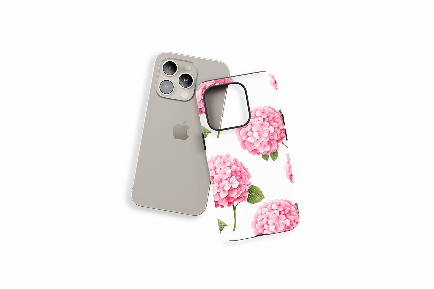 An example of our Magsafe compatible phone case with our Hydrangeas design