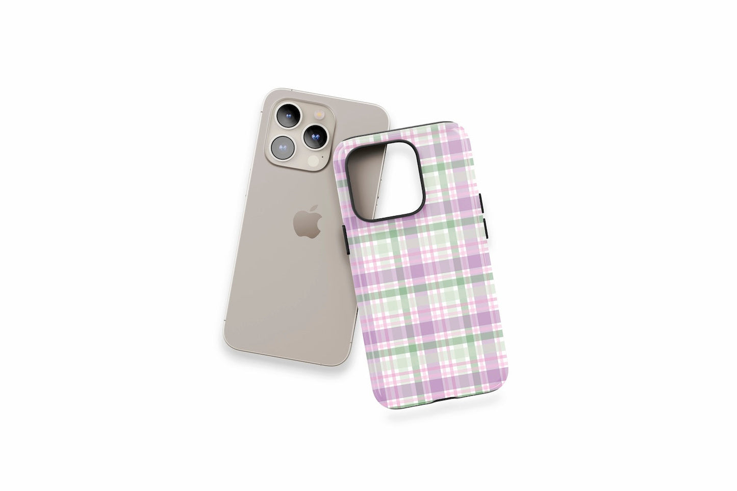 An example of our Magsafe compatible phone case with our Spring Check design