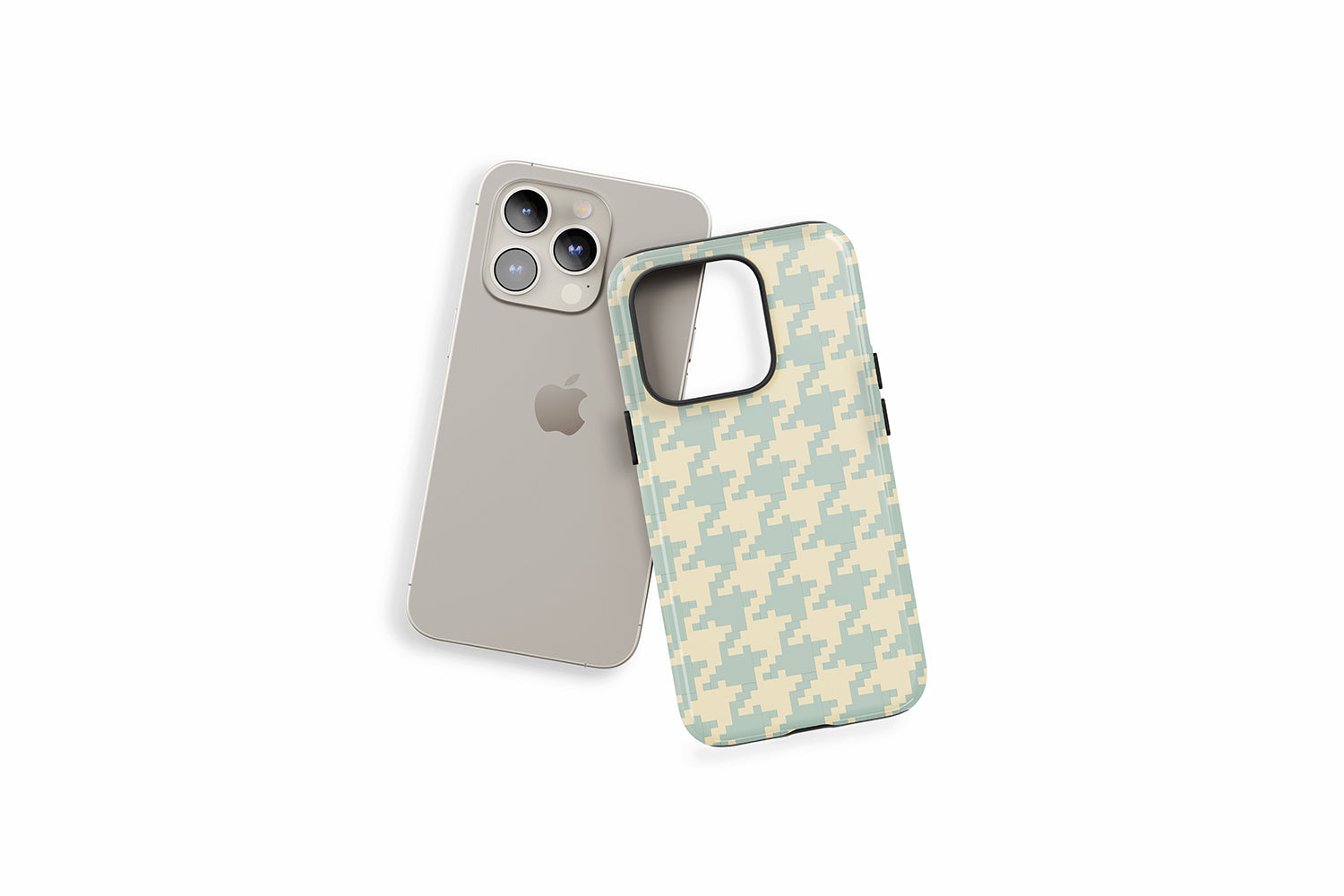 An example of our Magsafe compatible phone case with our Subtle Houndstooth design