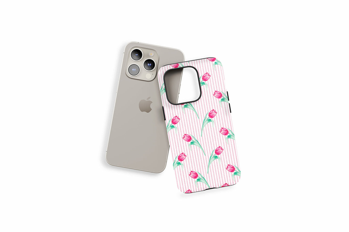 An example of our Magsafe compatible phone case with our Tulips design