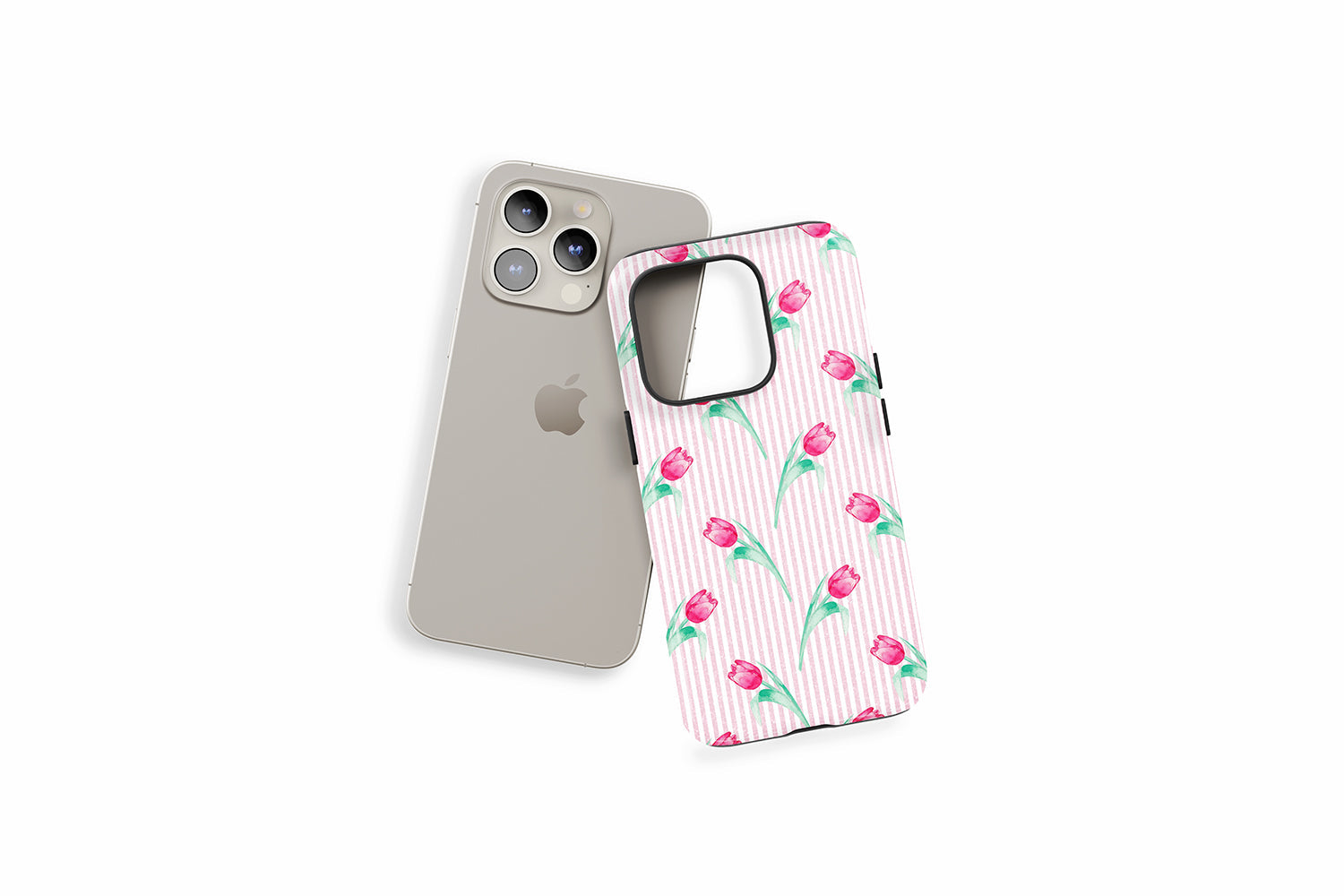 An example of our Magsafe compatible phone case with our Tulips design