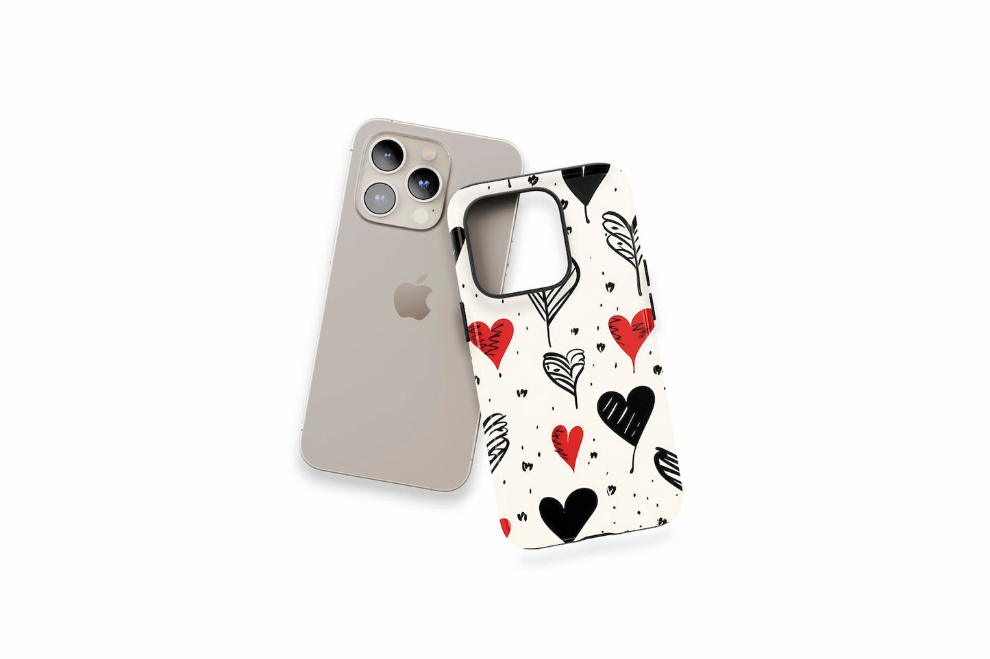 An example of our Magsafe compatible phone case with our Vintage Hearts design
